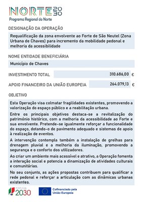 Requalifica&ccedil;&atilde;o da zona envolvente ao Forte de S&atilde;o Neutel (Zona Urbana de Chaves)